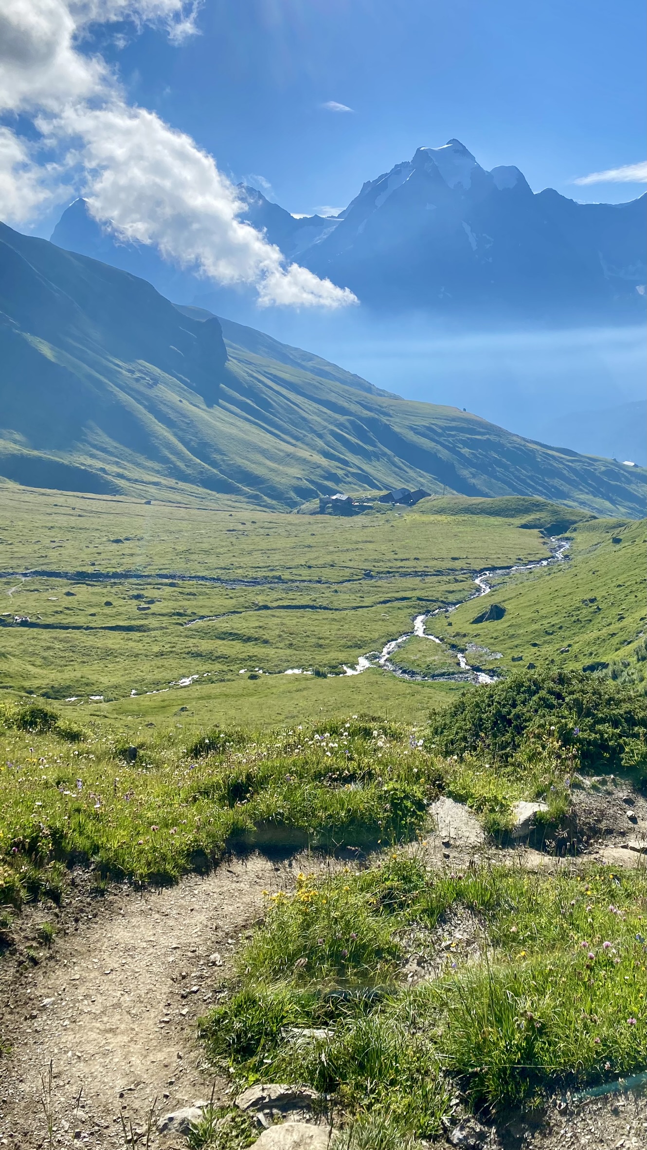 bernese oberland; descent to griesalp