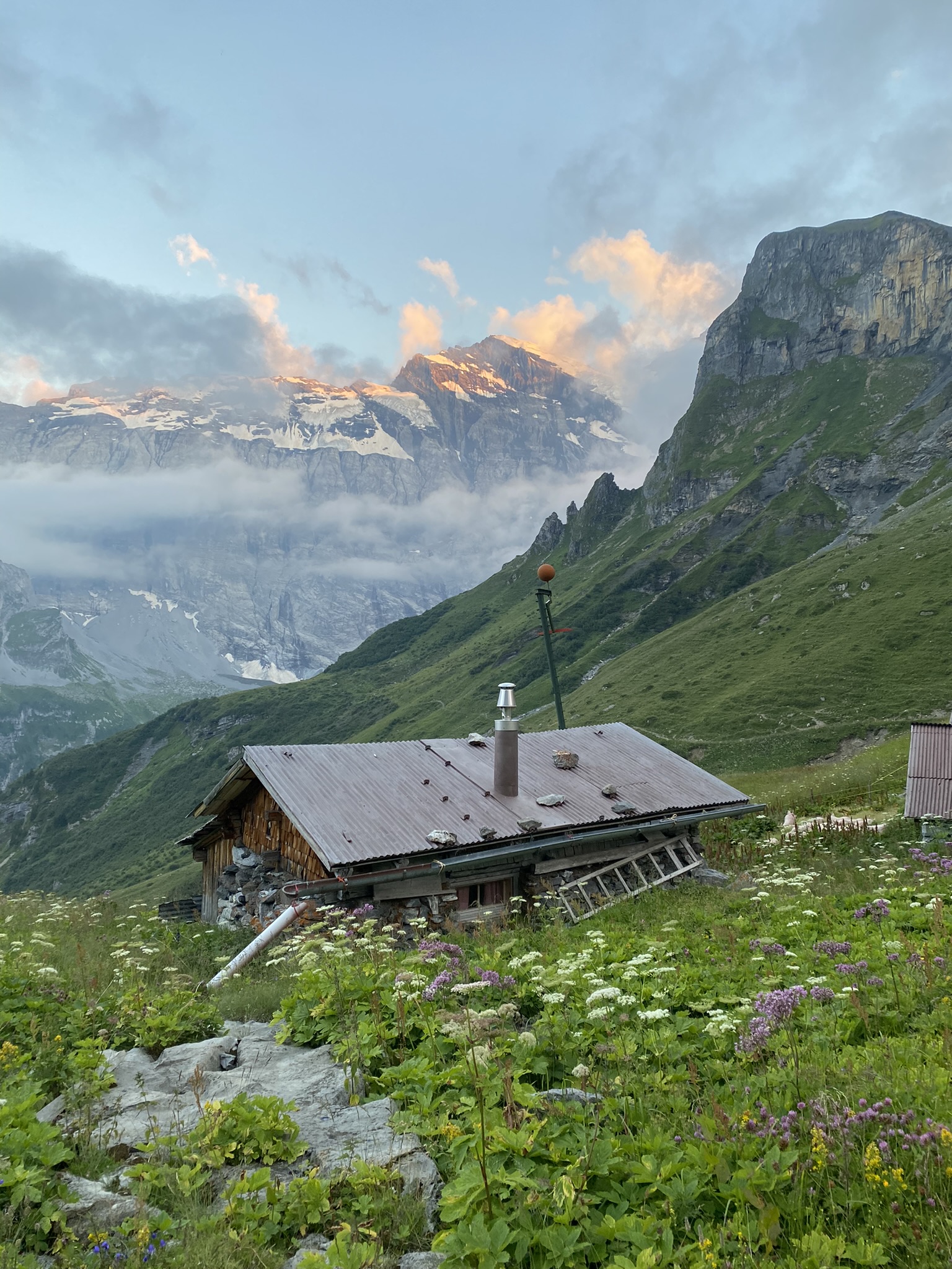 bernese oberland; rockstockhutte on via alpina